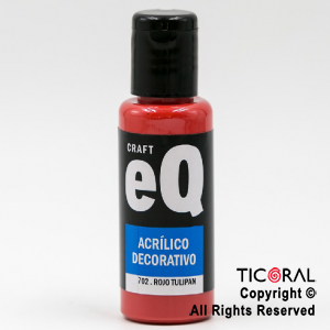 ACRIL.DECOR.EQ 702 ROJO TULIPAN 50ML X 6 UNIDADES